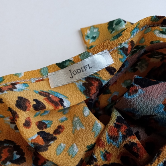 Jodifl colorful long ruffle sleeveless maxi dress size L Multicolor leopard - Picture 4 of 10